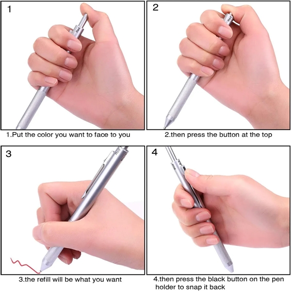 4 in 1 Metal Multicolor Gravity Pen - 4 in 1 Metal Multicolor Gravity Pen - Image 3 of 4