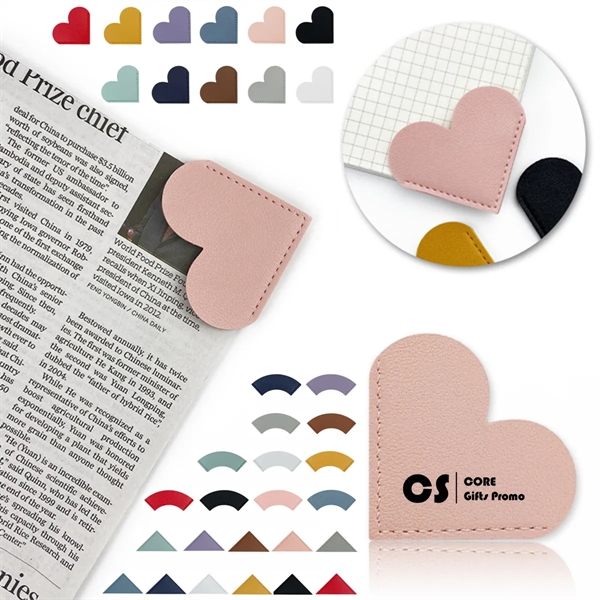 Leather Heart Corner Page Bookmarks - Leather Heart Corner Page Bookmarks - Image 0 of 2