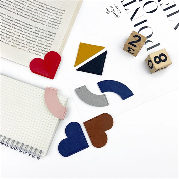 Leather Heart Corner Page Bookmarks - Leather Heart Corner Page Bookmarks - Image 1 of 2