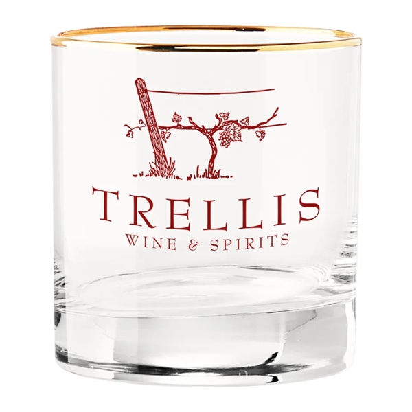 13oz. Gold Rimmed Double Old Fashioned Glass - 13oz. Gold Rimmed Double Old Fashioned Glass - Image 2 of 5