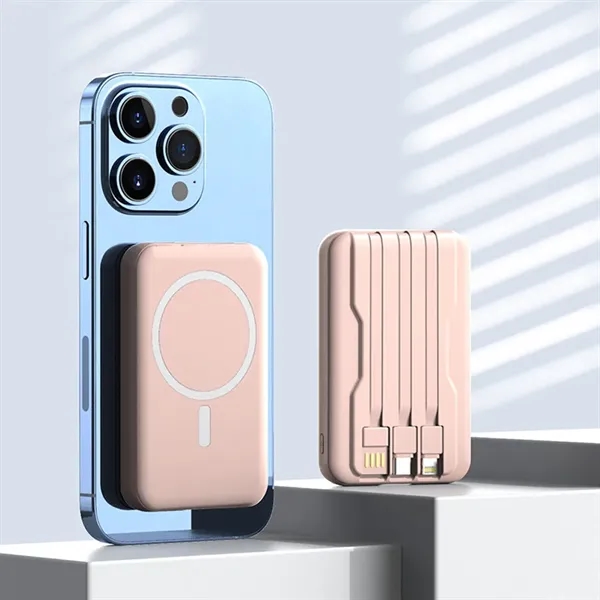 Mini Reusable Magsafe Power Bank With Cables 10,000 mAh - Mini Reusable Magsafe Power Bank With Cables 10,000 mAh - Image 2 of 4