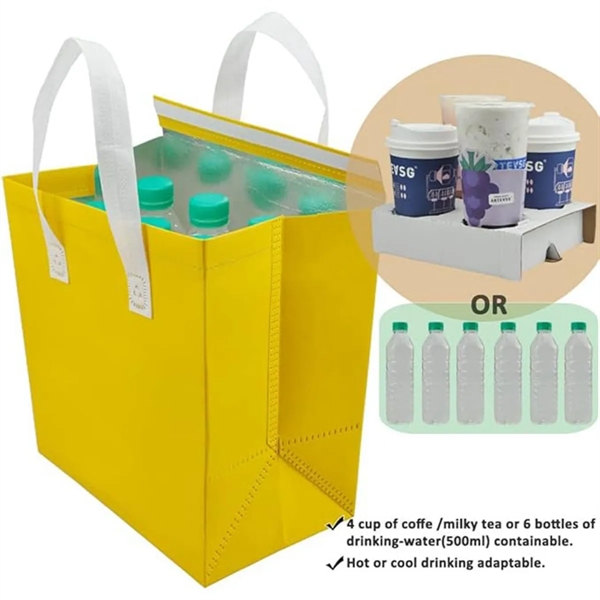 Instock Non-woven Aluminum Foil Insulated Take Away Bags - Instock Non-woven Aluminum Foil Insulated Take Away Bags - Image 2 of 8