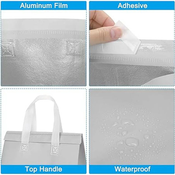 Instock Non-woven Aluminum Foil Insulated Take Away Bags - Instock Non-woven Aluminum Foil Insulated Take Away Bags - Image 5 of 8