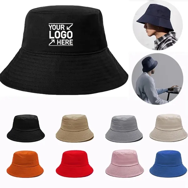Cotton Bucket Hat Summer Sun Beach Fishing Cap - Cotton Bucket Hat Summer Sun Beach Fishing Cap - Image 0 of 2