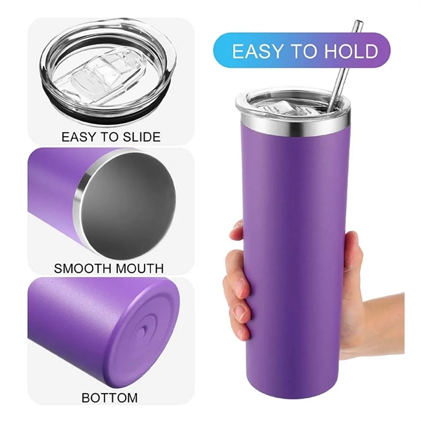 20 Oz Sublimation Skinny Stainless Steel Tumbler - 20 Oz Sublimation Skinny Stainless Steel Tumbler - Image 2 of 3