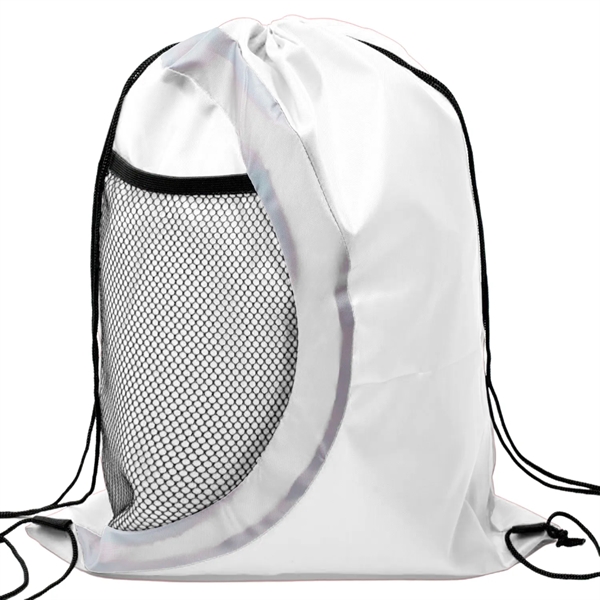 Heavy Duty Drawstring Cinch Backpack Side Mesh Pocket 15"x18 - Heavy Duty Drawstring Cinch Backpack Side Mesh Pocket 15"x18 - Image 26 of 26