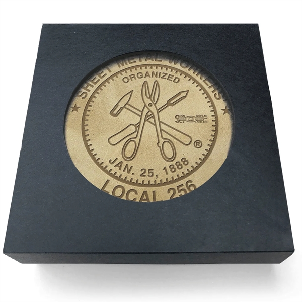 Set of 4 Natural Leather Coasters - Circle - 3 7/8" dia.