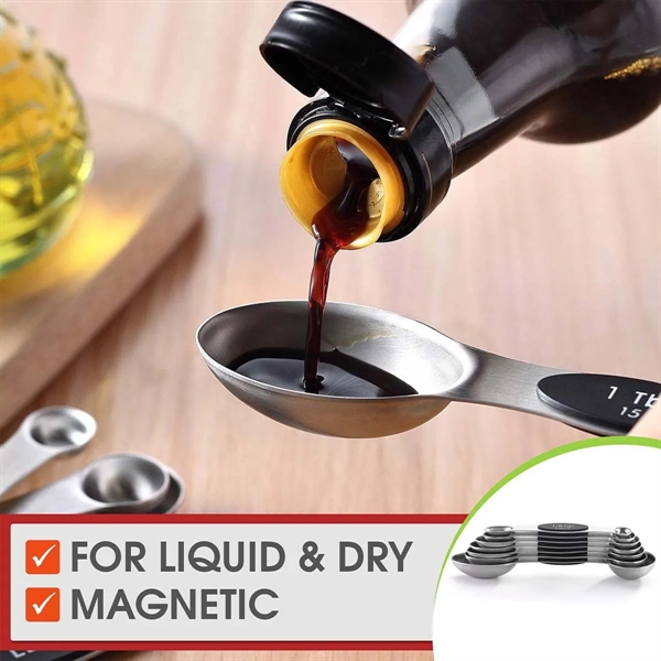 Stainless Steel Magnetic Measuring Spoons - Stainless Steel Magnetic Measuring Spoons - Image 3 of 3