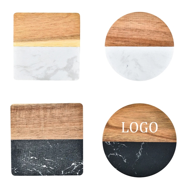 Marble Wood Drinks Coasters - Marble Wood Drinks Coasters - Image 0 of 3