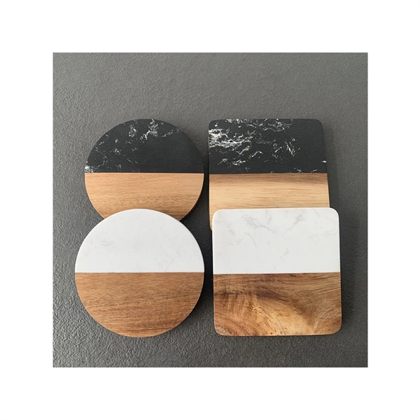 Marble Wood Drinks Coasters - Marble Wood Drinks Coasters - Image 1 of 3