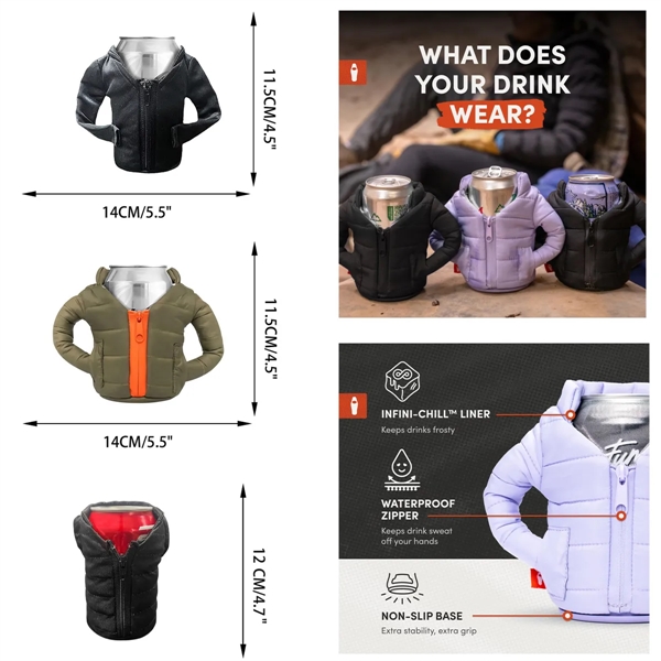 The Puffy Jacket Insulated 12 oz Can Cooler - The Puffy Jacket Insulated 12 oz Can Cooler - Image 2 of 2
