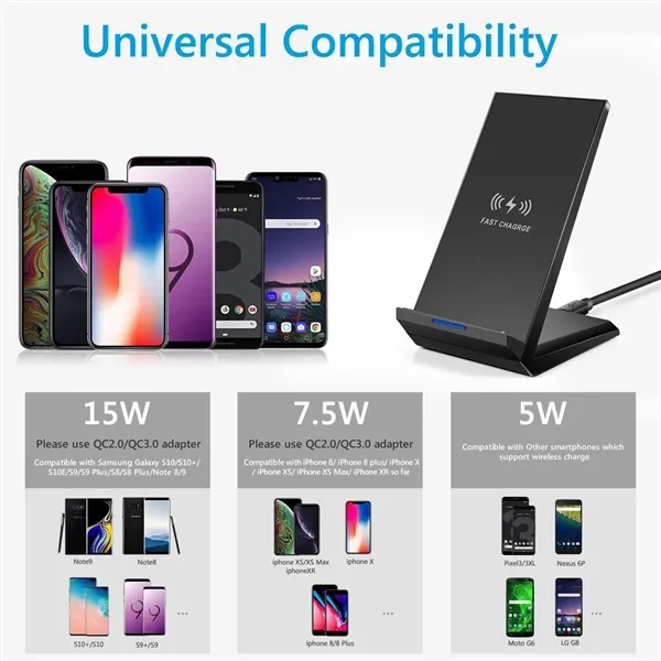 Fast 15W Wireless Charger Stand - Fast 15W Wireless Charger Stand - Image 2 of 9