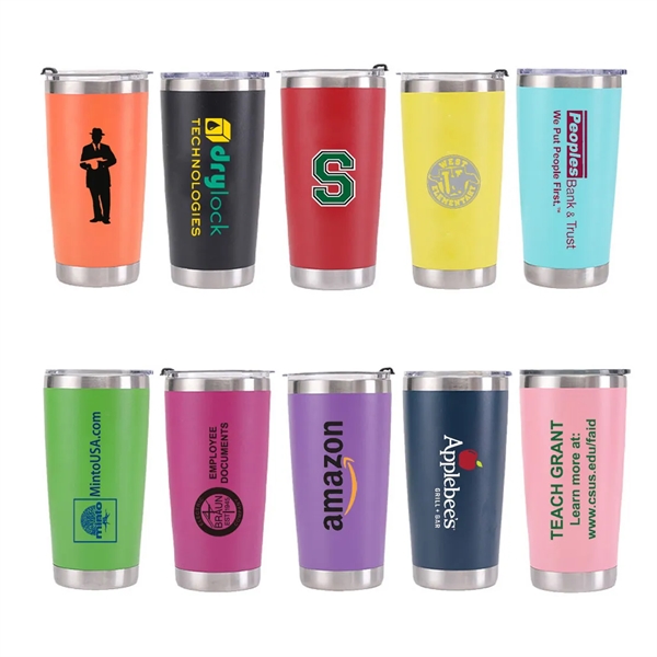 20 oz Double Layer Vacuum Travel Mug Stainless Steel Tumbler - 20 oz Double Layer Vacuum Travel Mug Stainless Steel Tumbler - Image 0 of 14