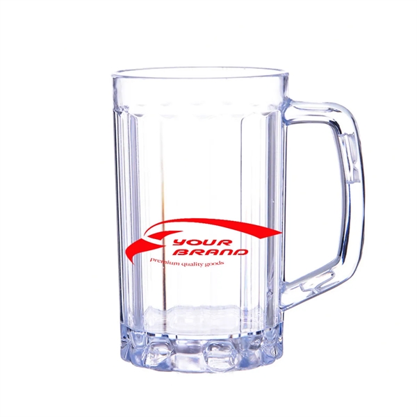 17 Oz Beer Stein Mugs Handles Clear Acrylic Cups - 17 Oz Beer Stein Mugs Handles Clear Acrylic Cups - Image 0 of 2