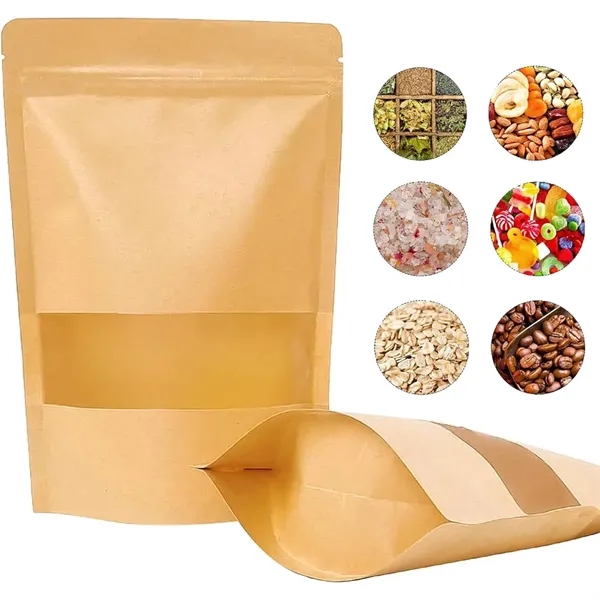 Food Packaging Bags Stand Up Pouches Paper Sealable Window - Food Packaging Bags Stand Up Pouches Paper Sealable Window - Image 0 of 2