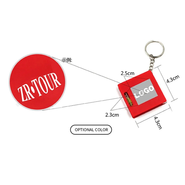 Mini Keychain Tape Bubble Level 1meter Measuring Steel Ruler - Mini Keychain Tape Bubble Level 1meter Measuring Steel Ruler - Image 1 of 4