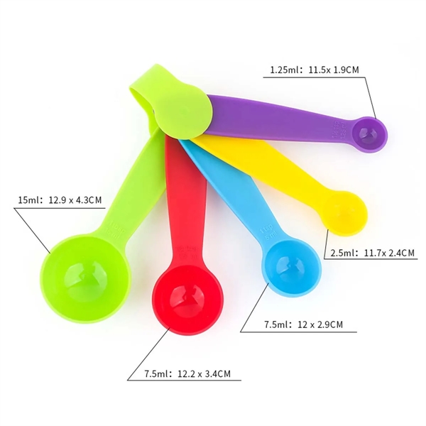 Rainbow Measuring Spoon 5 Piece Set - Rainbow Measuring Spoon 5 Piece Set - Image 1 of 3