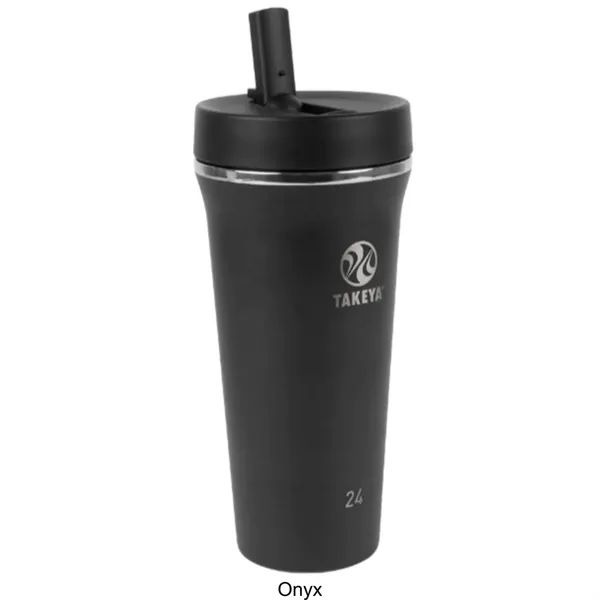 24 oz Takeya® Stainless Steel Insulated Tumbler w/ Straw Lid - 24 oz Takeya® Stainless Steel Insulated Tumbler w/ Straw Lid - Image 1 of 3