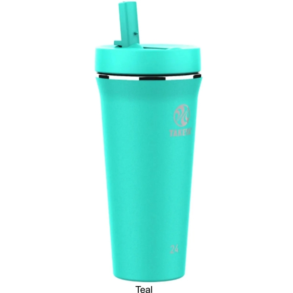 24 oz Takeya® Stainless Steel Insulated Tumbler w/ Straw Lid - 24 oz Takeya® Stainless Steel Insulated Tumbler w/ Straw Lid - Image 3 of 3