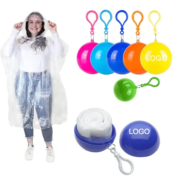 Disposable Rain Poncho Ball Key Chain - Disposable Rain Poncho Ball Key Chain - Image 0 of 7