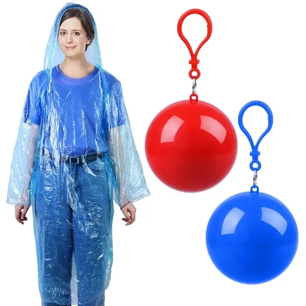 Disposable Rain Poncho Ball Key Chain - Disposable Rain Poncho Ball Key Chain - Image 1 of 7