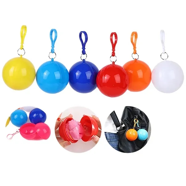 Disposable Rain Poncho Ball Key Chain - Disposable Rain Poncho Ball Key Chain - Image 3 of 7