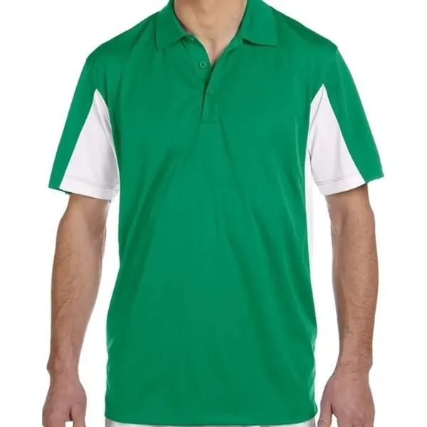 Harriton Mens Side Blocked Micro-Pique Polo - Harriton Mens Side Blocked Micro-Pique Polo - Image 4 of 9