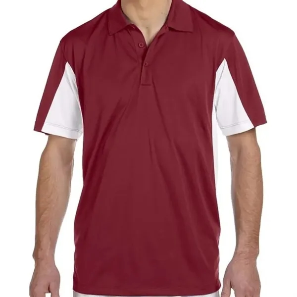 Harriton Mens Side Blocked Micro-Pique Polo - Harriton Mens Side Blocked Micro-Pique Polo - Image 5 of 9