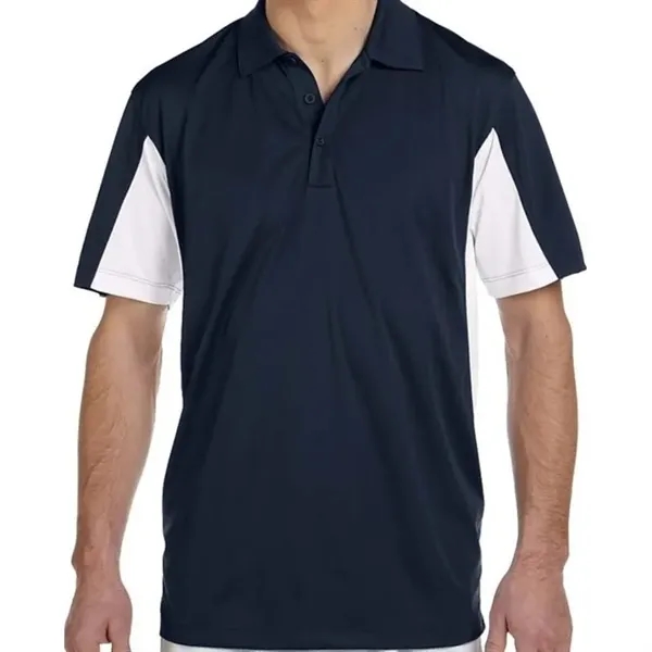 Harriton Mens Side Blocked Micro-Pique Polo - Harriton Mens Side Blocked Micro-Pique Polo - Image 6 of 9