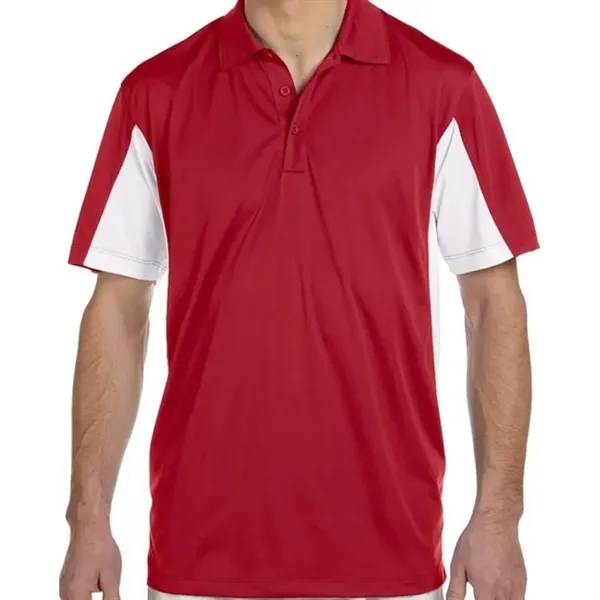 Harriton Mens Side Blocked Micro-Pique Polo - Harriton Mens Side Blocked Micro-Pique Polo - Image 7 of 9