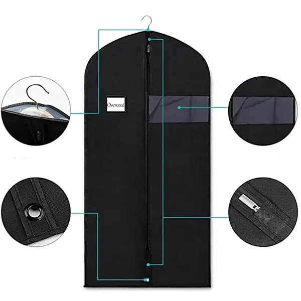 Foldable Garment Bags for Hanging Clothes with Clear Window - Foldable Garment Bags for Hanging Clothes with Clear Window - Image 2 of 3