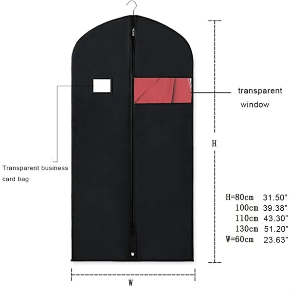 Foldable Garment Bags for Hanging Clothes with Clear Window - Foldable Garment Bags for Hanging Clothes with Clear Window - Image 3 of 3