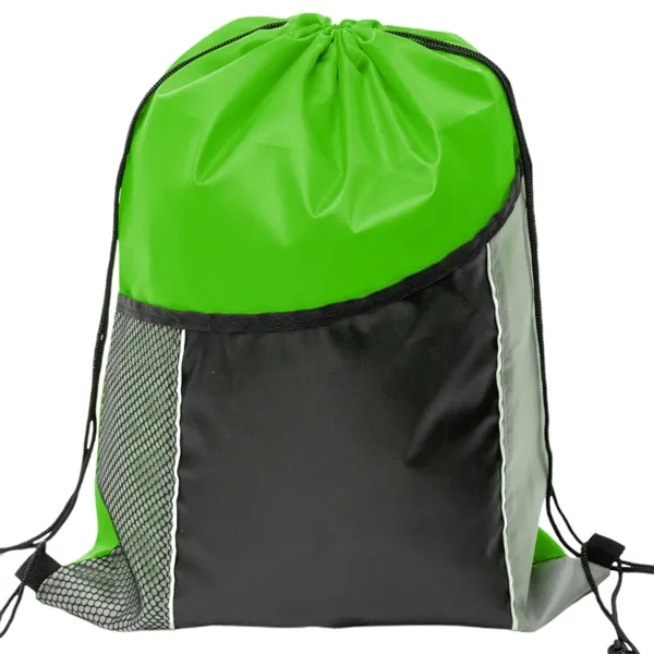 Premium Cinch Drawstring Backpack w Side Mesh Pocket 14"x18" - Premium Cinch Drawstring Backpack w Side Mesh Pocket 14"x18" - Image 23 of 25
