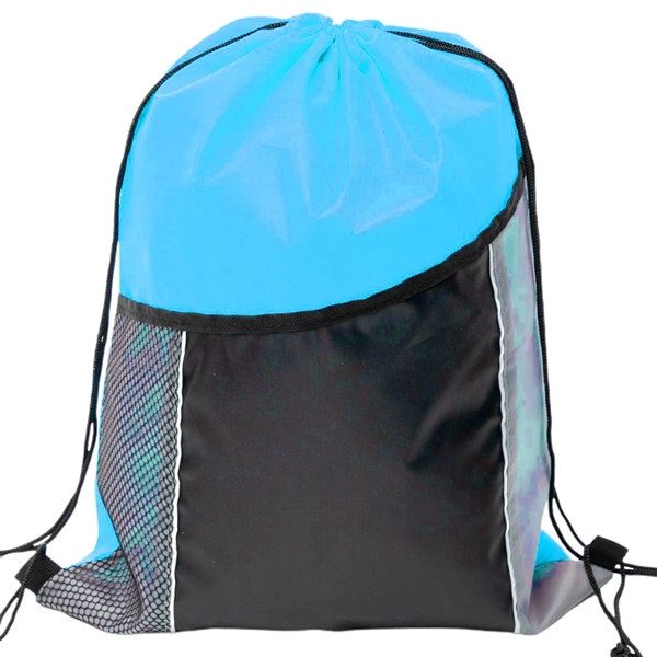 Premium Cinch Drawstring Backpack w Side Mesh Pocket 14"x18" - Premium Cinch Drawstring Backpack w Side Mesh Pocket 14"x18" - Image 24 of 25