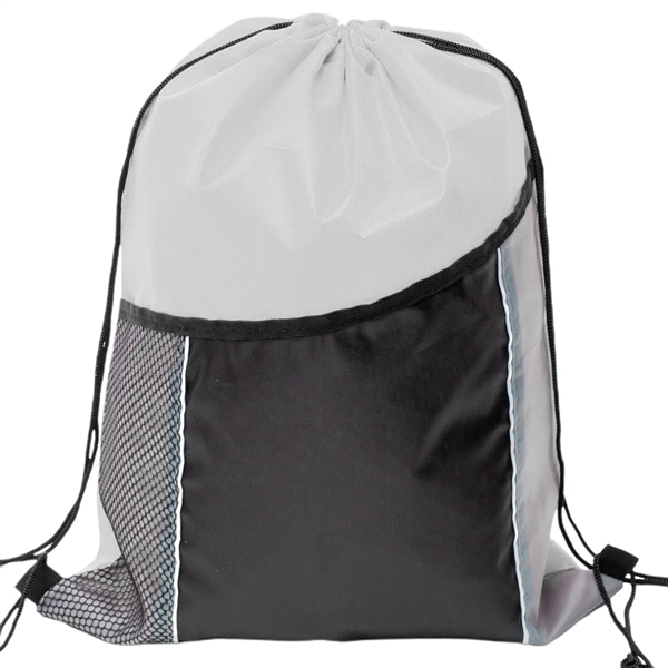 Premium Cinch Drawstring Backpack w Side Mesh Pocket 14"x18" - Premium Cinch Drawstring Backpack w Side Mesh Pocket 14"x18" - Image 25 of 25