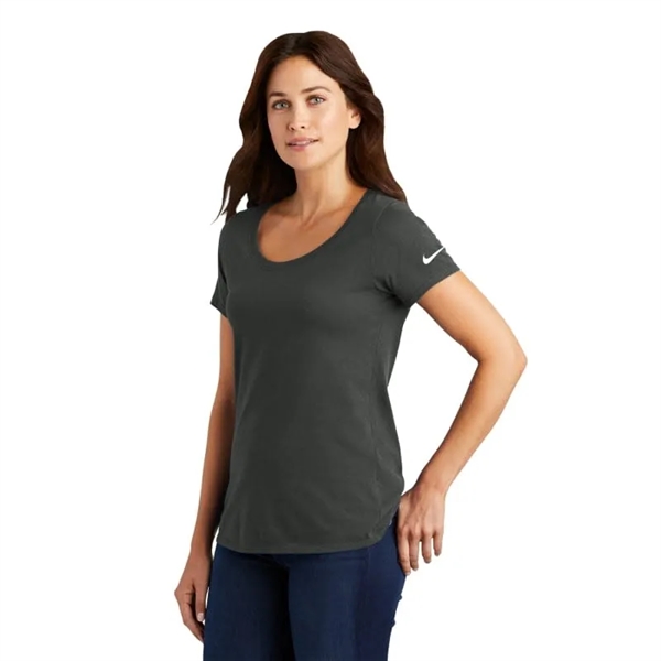 Nike Ladies Dri-FIT Cotton/Poly Scoop Neck Tee. - Nike Ladies Dri-FIT Cotton/Poly Scoop Neck Tee. - Image 0 of 6