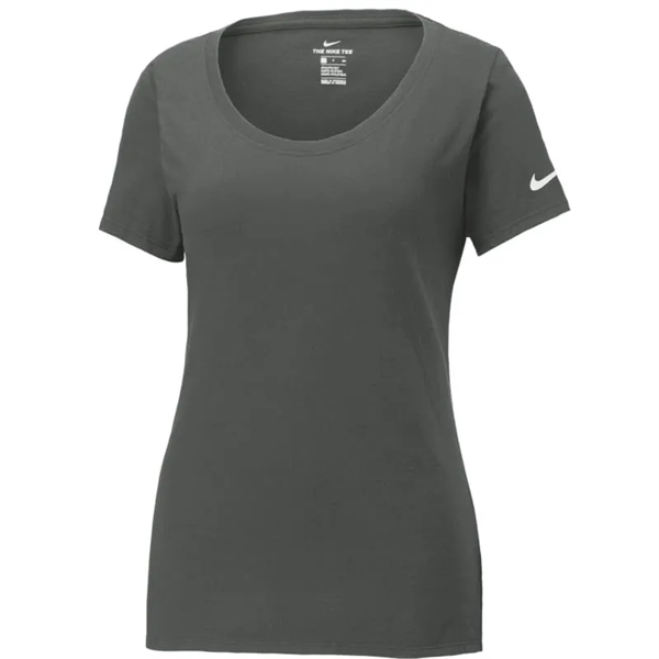 Nike Ladies Dri-FIT Cotton/Poly Scoop Neck Tee. - Nike Ladies Dri-FIT Cotton/Poly Scoop Neck Tee. - Image 3 of 6