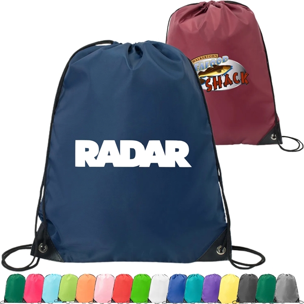 Heavy Duty Drawstring Backpack w/ Reinforced Edge (14"x18") - Heavy Duty Drawstring Backpack w/ Reinforced Edge (14"x18") - Image 0 of 23