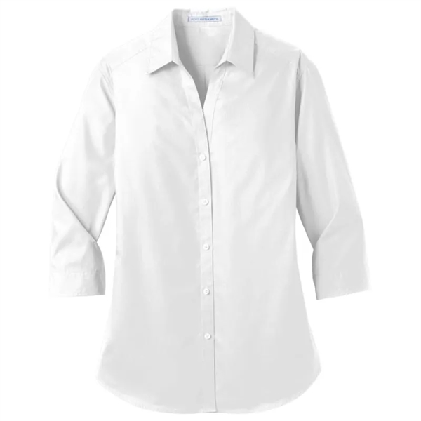 Port Authority Ladies 3/4-Sleeve Carefree Poplin Shirt. - Port Authority Ladies 3/4-Sleeve Carefree Poplin Shirt. - Image 1 of 6