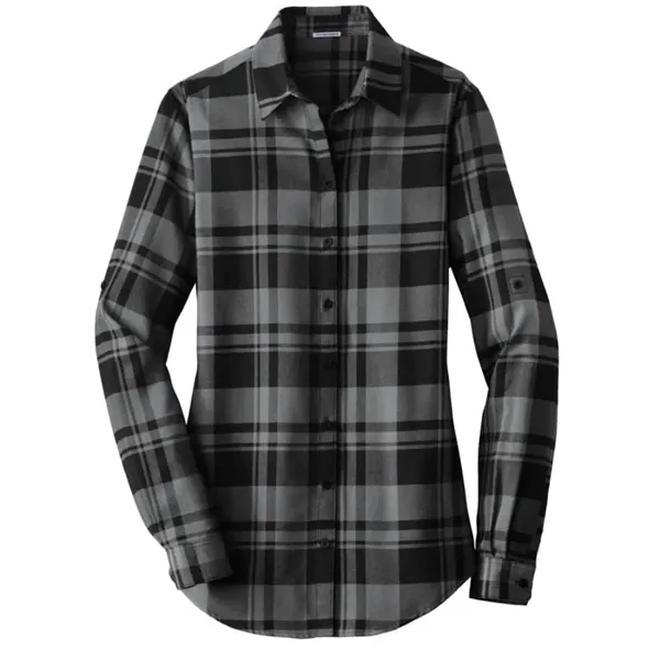 Port Authority Ladies Plaid Flannel Tunic . - Port Authority Ladies Plaid Flannel Tunic . - Image 3 of 6