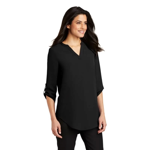 Port Authority Ladies 3/4-Sleeve Tunic Blouse. - Port Authority Ladies 3/4-Sleeve Tunic Blouse. - Image 0 of 8