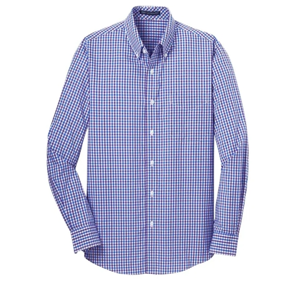 Port Authority Long Sleeve Gingham Easy Care Shirt. - Port Authority Long Sleeve Gingham Easy Care Shirt. - Image 2 of 3