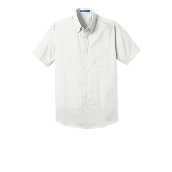 Port Authority Short Sleeve Carefree Poplin Shirt. - Port Authority Short Sleeve Carefree Poplin Shirt. - Image 1 of 5