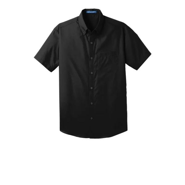 Port Authority Short Sleeve Carefree Poplin Shirt. - Port Authority Short Sleeve Carefree Poplin Shirt. - Image 2 of 5