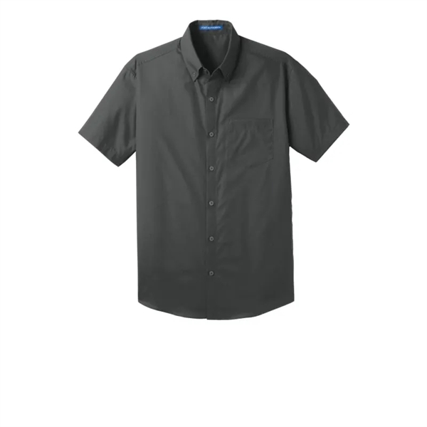 Port Authority Short Sleeve Carefree Poplin Shirt. - Port Authority Short Sleeve Carefree Poplin Shirt. - Image 3 of 5