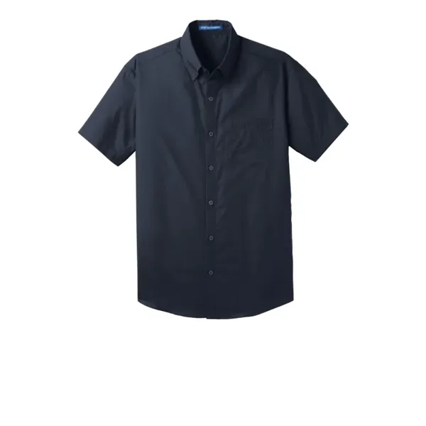 Port Authority Short Sleeve Carefree Poplin Shirt. - Port Authority Short Sleeve Carefree Poplin Shirt. - Image 4 of 5