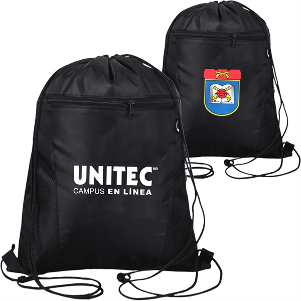 Premium Drawstring Side Mesh Backpack w/ Earphone Outlet - Premium Drawstring Side Mesh Backpack w/ Earphone Outlet - Image 0 of 5
