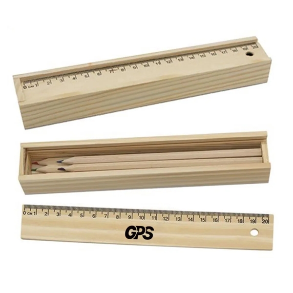 8 1/4 " Pencil and Ruler Set In Box - 8 1/4 " Pencil and Ruler Set In Box - Image 0 of 4