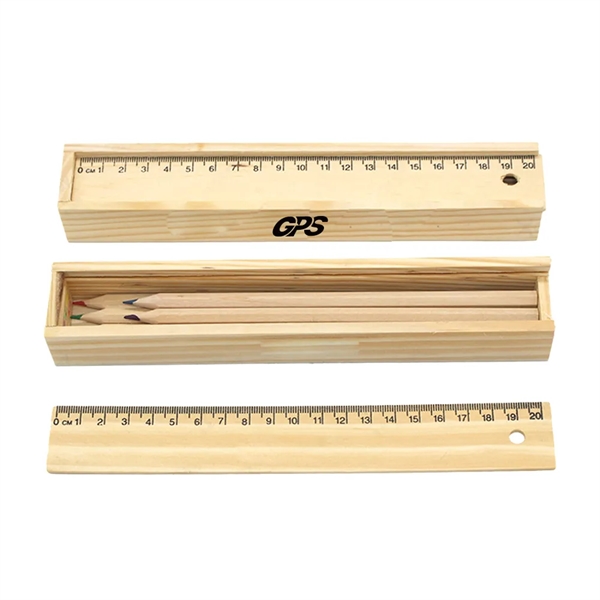 8 1/4 " Pencil and Ruler Set In Box - 8 1/4 " Pencil and Ruler Set In Box - Image 1 of 4