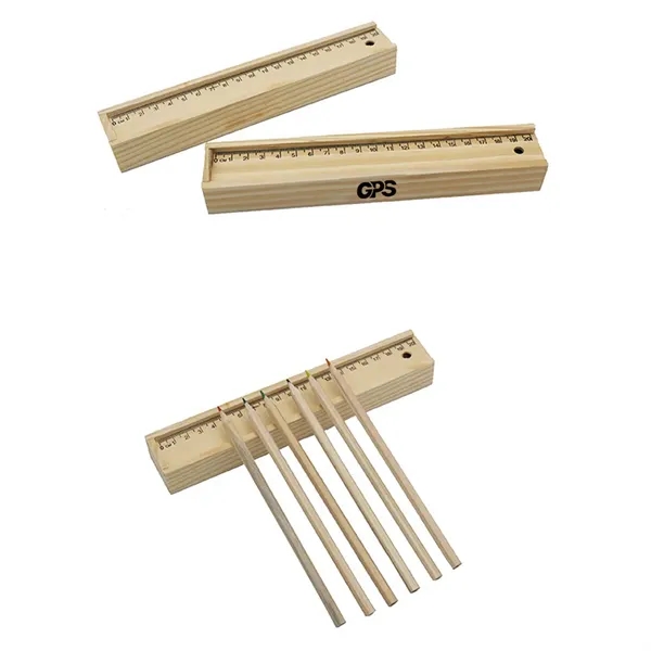 8 1/4 " Pencil and Ruler Set In Box - 8 1/4 " Pencil and Ruler Set In Box - Image 3 of 4